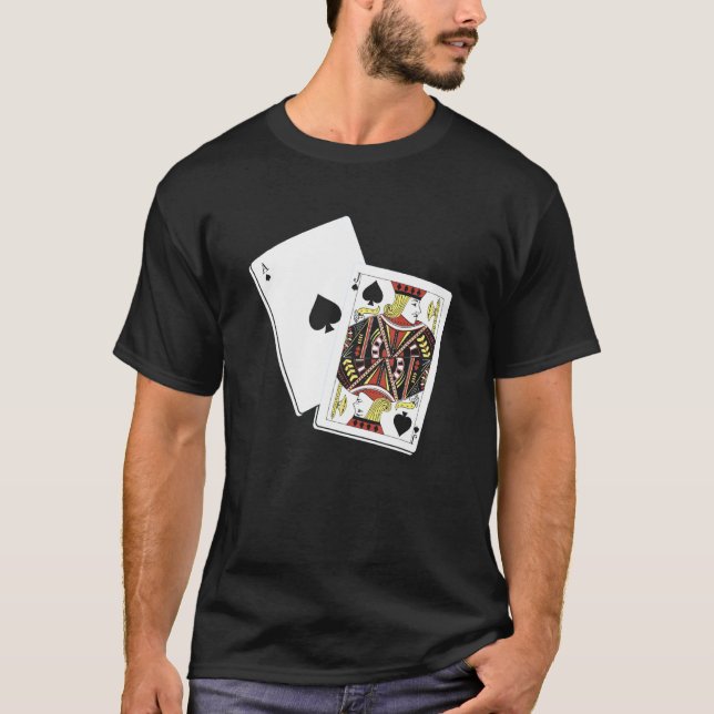 T-shirt Vêtement de Blackjack Carte à jouer (Devant)