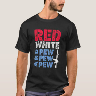 T-shirt Vêtements À Pew Pew Rouge Blanc Et Pew Pew