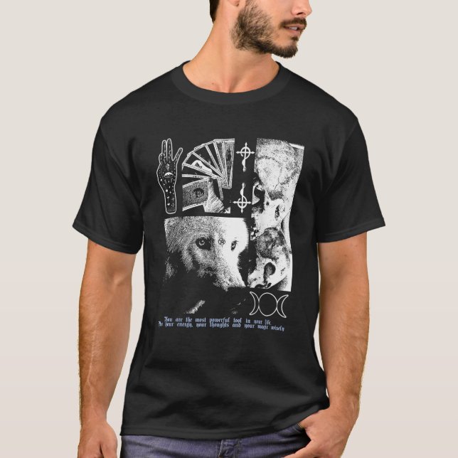 T-shirt Vêtements alternatifs Goth esthétique Femmes Laine (Devant)
