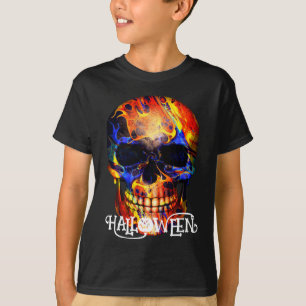 T-SHIRT VÊTEMENTS COLORÉS CRÂNE SQUELETTE JOYEUX HALLOWEEN