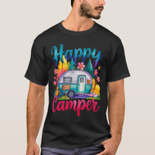 T-shirt Vêtements de camping drôles de campeur heureux rem