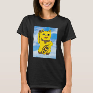T-shirt Vêtements de chat Maneki Neko en or