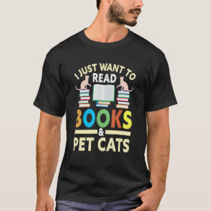 T-shirt Vêtements de livre et de chat pour bibliothèques d
