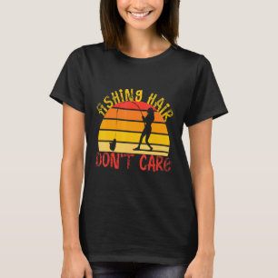 T-shirt Vêtements de pêche pour femmes Cheveux de pêche n'