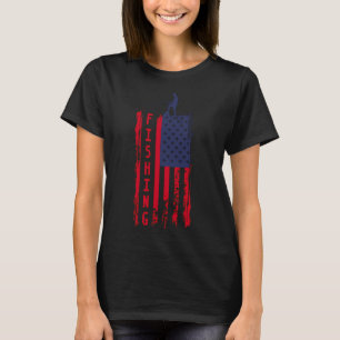 T-shirt Vêtements de pêche vintage drapeau américain pêche