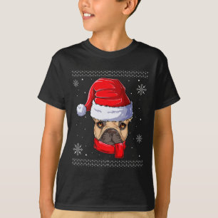 T-shirt Vêtements de Père Noël pour Bouledogue Français