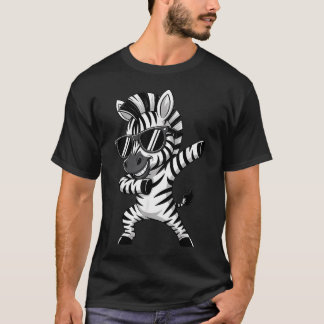 T-shirt Vêtements de zèbre mignon en dabbing pour tout-pet