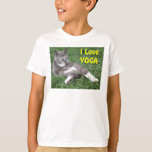 T-shirt Vêtements Enfants Chat I Love Yoga