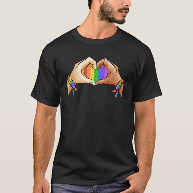 T-shirt Vêtements gay pride LGBT Arc-en-ciel Drapeau T-shi (Devant)