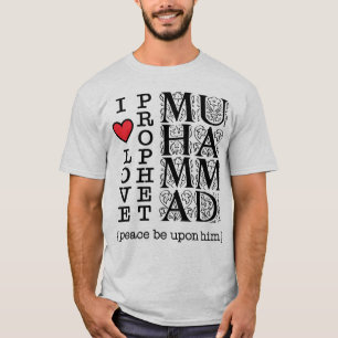 T-shirt Vêtements islamiques J'aime le Prophète Muhammad