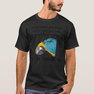 T-shirt Vêtements Macaw Bleu Et Or Seront À L'Écoute