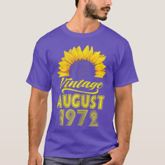 T-shirt Vêtements pour femmes tournesol Vintage août 1972