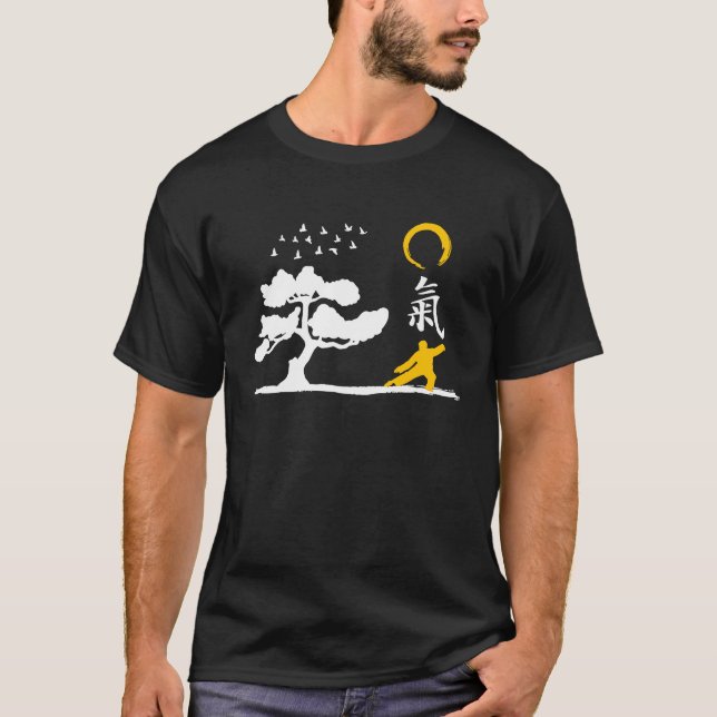 T-shirt vêtements Qi Gong pour Tai Chi exercices avec Chig (Devant)