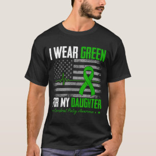 T-shirt Vêtements rétro verts pour la paralysie cérébrale 