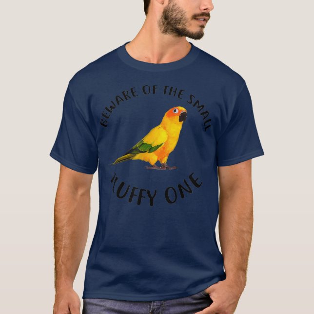 T-shirt Vêtements Sun Conure Méfiez-vous de mon oiseau per (Devant)