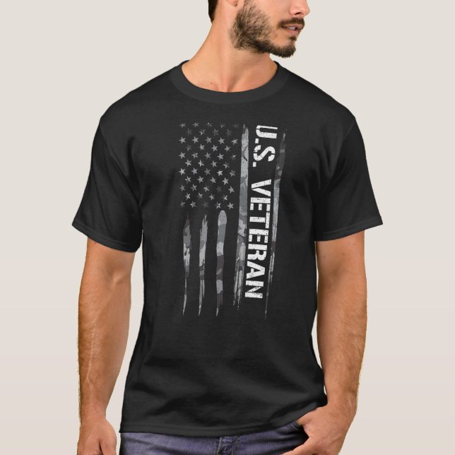T-shirt Vétéran américain vétéran Drapeaux américains (Devant)