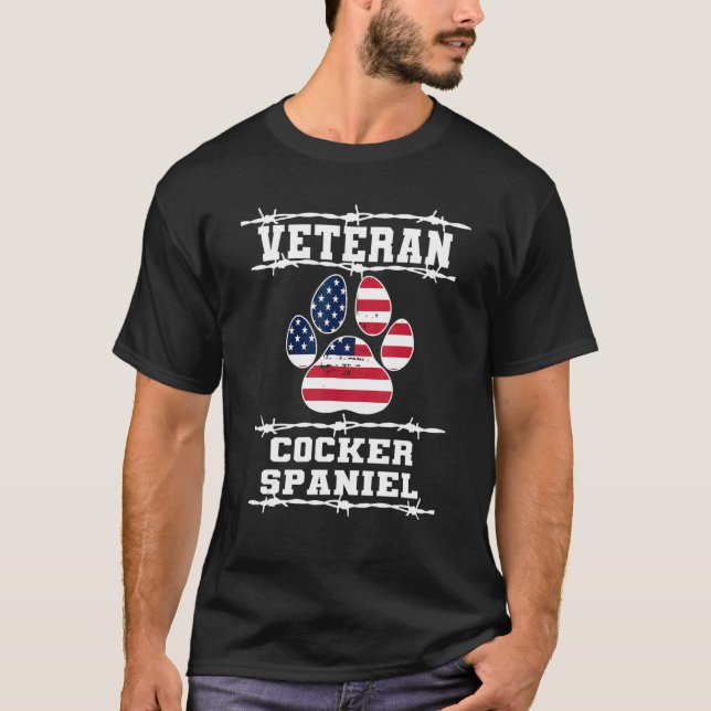 T-shirt Veteran Cocker Spaniel Retired Dog  Retirement Pet (Devant)