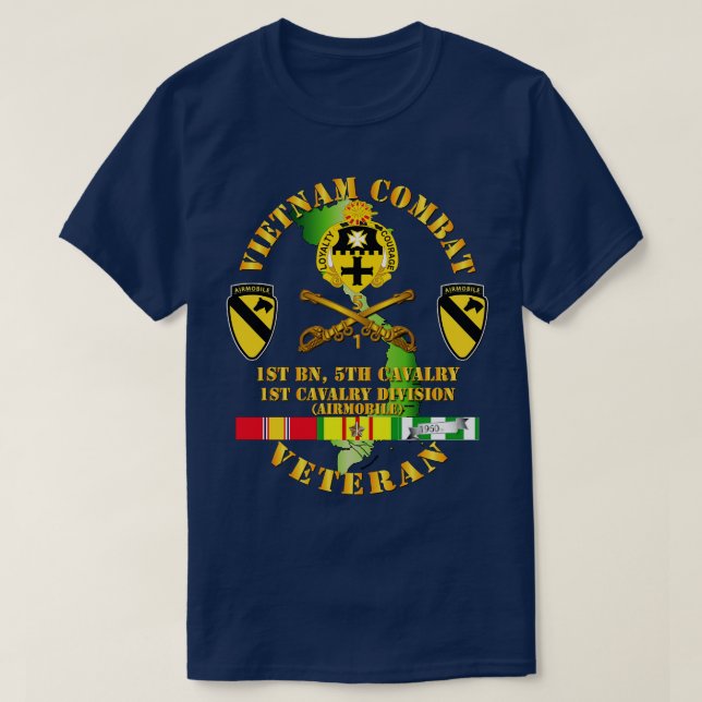 T-shirt Vétéran de la cavalerie de combat du Vietnam avec  (Design devant)
