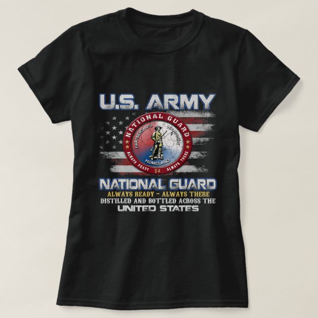 T-shirt Vétéran de la Garde nationale toujours prêt là V (Design devant)