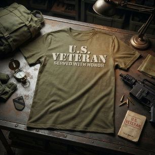 T-shirt Vétéran des États-Unis Servi avec Honneur