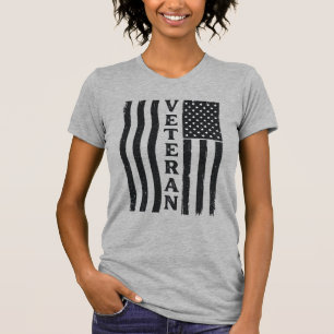 T-shirt Vétéran Drapeau Américain Vintage Vector Design de