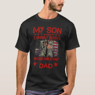 T-shirt Vétéran Jour Mon Fils Porte Des Bottes De Combat F