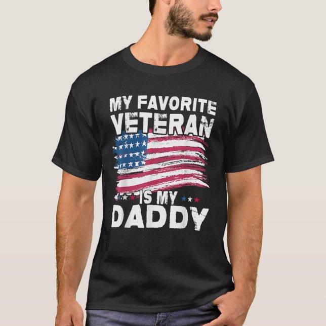 T-shirt Vétéran Père Favori Vétérinaire Est Mon Papa Fier (Devant)