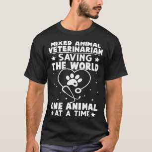 T-shirt Vétérinaire Animal Mixte Sauver Le Monde Animal