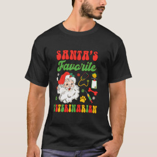 T-shirt Vétérinaire de Noël Vet Tech Père Noël Favori Vet