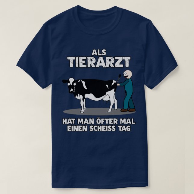 T-shirt Vétérinaire Drôle Dire Plaisanterie Avec Vache (Design devant)