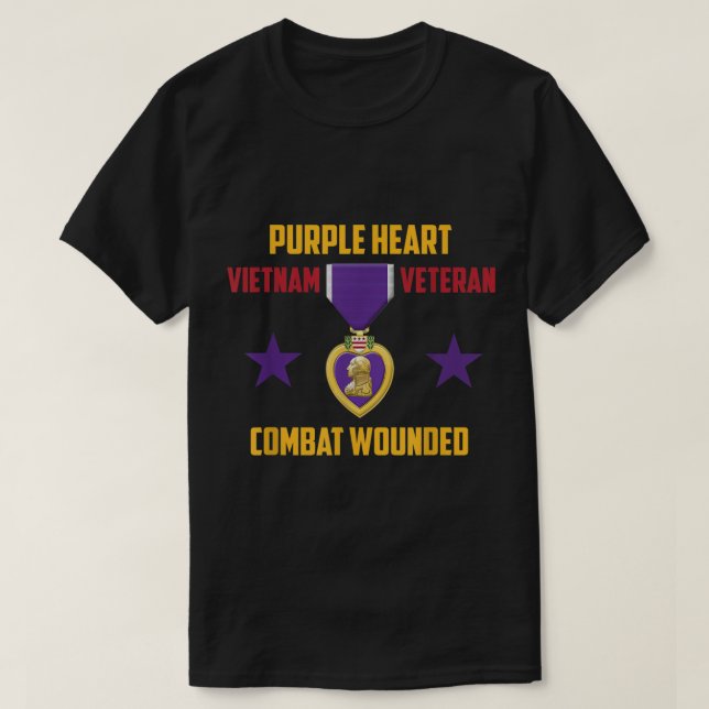T-shirt Vétérinaire du Viêt-nam au coeur pourpre (Design devant)