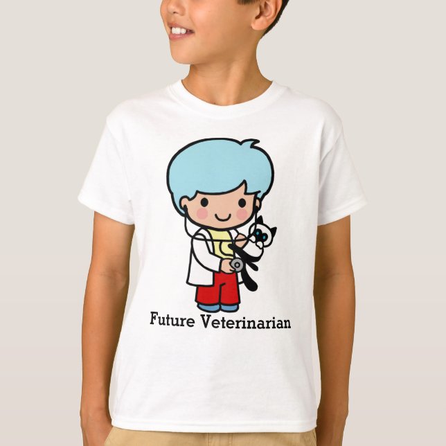 T-shirt Vétérinaire futur avec Kitty Cat (Devant)