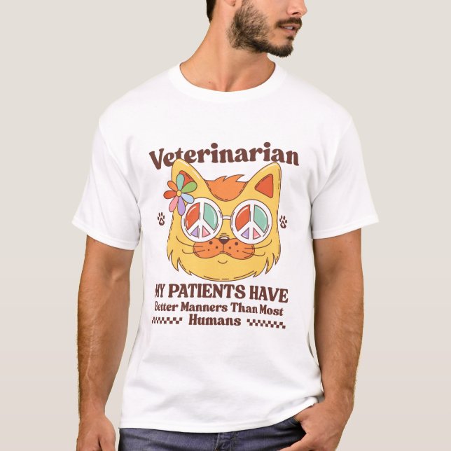 T-shirt Vétérinaire : Mes patients sont mieux que (Devant)