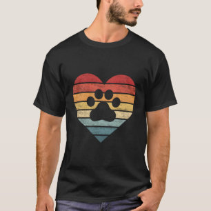 T-shirt Vétérinaire Vet Tech Retro Sunset Empreinte de pat