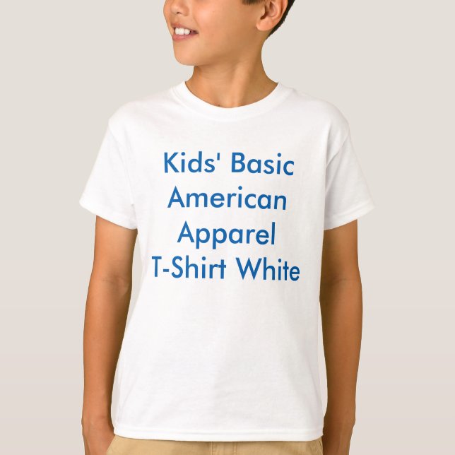 T-shirt vêtu de base pour enfants, blanc (Devant)