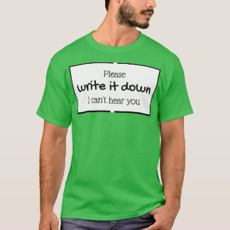 T-shirt Veuillez l'écrire en noir et blanc