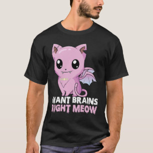 T-shirt veut des cerveaux tout de suite chats Halloween