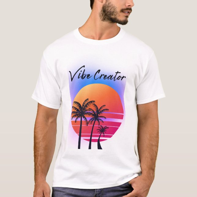 T-shirt Vibe Creator : Vibes de coucher de soleil rétro av (Devant)