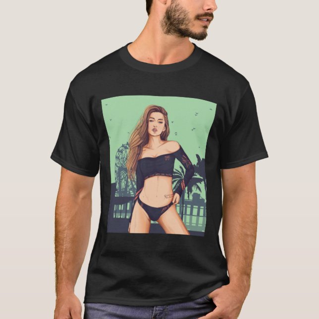 T-shirt Vibe Girl Beach GTA V (Devant)