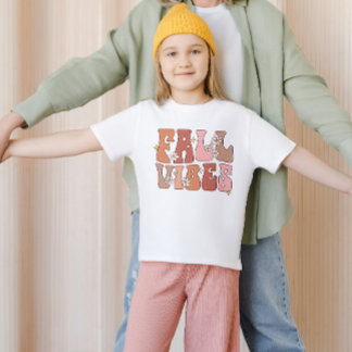 T-shirt Vibes Automne Chemise Enfants, Automne Thanksgivin