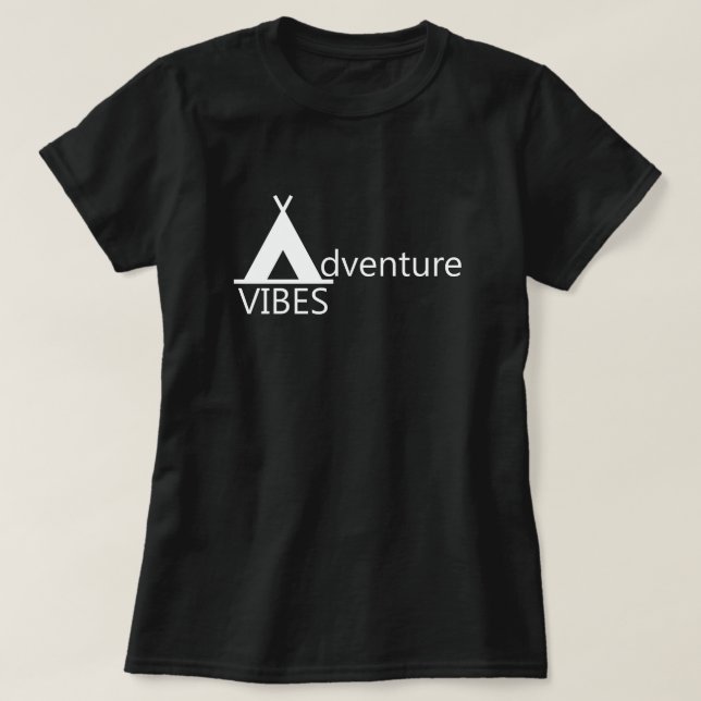 T-shirt Vibes Aventure Camping Tente Logo Typographie (Design devant)