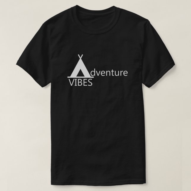 T-shirt Vibes Aventure Camping Tente Logo Typographie (Design devant)