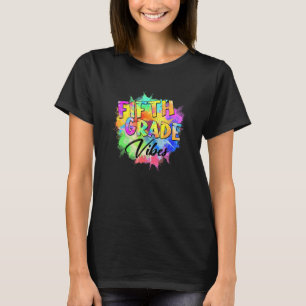 T-shirt Vibes colorées de 5e année Étudiante Retour à S