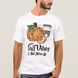 T-shirt Vibes D'Automne Qui Infirmière Vie Infirmière Auto