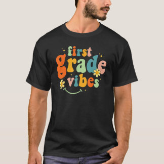 T-shirt Vibes de 1ère année Équipe Rétro 1er jour de