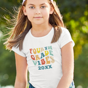 T-shirt Vibes de 4e année de retour à l'école rétro