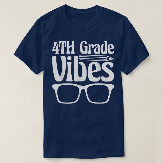 T-shirt Vibes de 4e année pour filles garçons Enseignant p (Design devant)