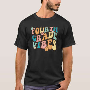 T-shirt Vibes de 4e année Rétro 1er jour de l'école