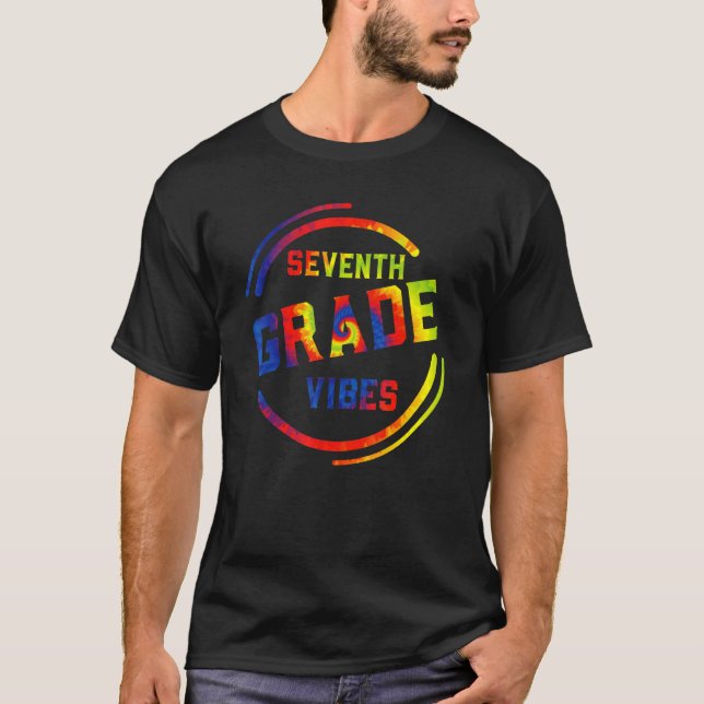 T-shirt Vibes De 7E Année Premier Jour D'École Retour À L' (Devant)