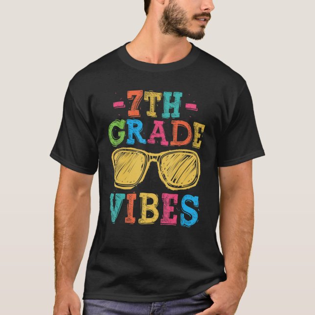 T-shirt Vibes De 7E Année Première Retour À L'École Pour E (Devant)